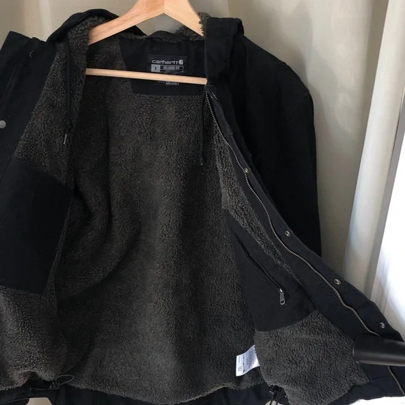 MEN'S SHERPA-LINED UTILITY JACKET - RELAXED FIT - WASHED DUCK - Picture 4 of 12